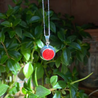 Peace Pendant: Coral (Sterling Silver) Round