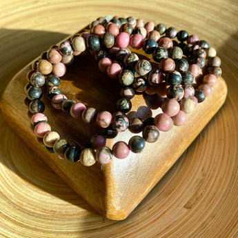 Forgiveness and Healing Heart Bracelet: Rhodonite