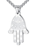 Hamsa Hand Protection Amulet Pendant (Silver, Gold, Black, Rose Gold)